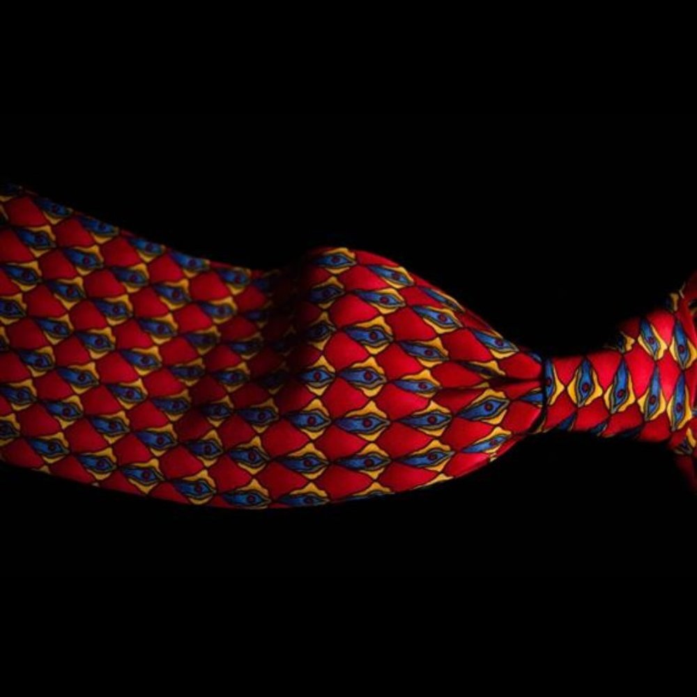J Garcia - Men's Jerry Red Abstract Neck Tie 3.7"W x 57"L